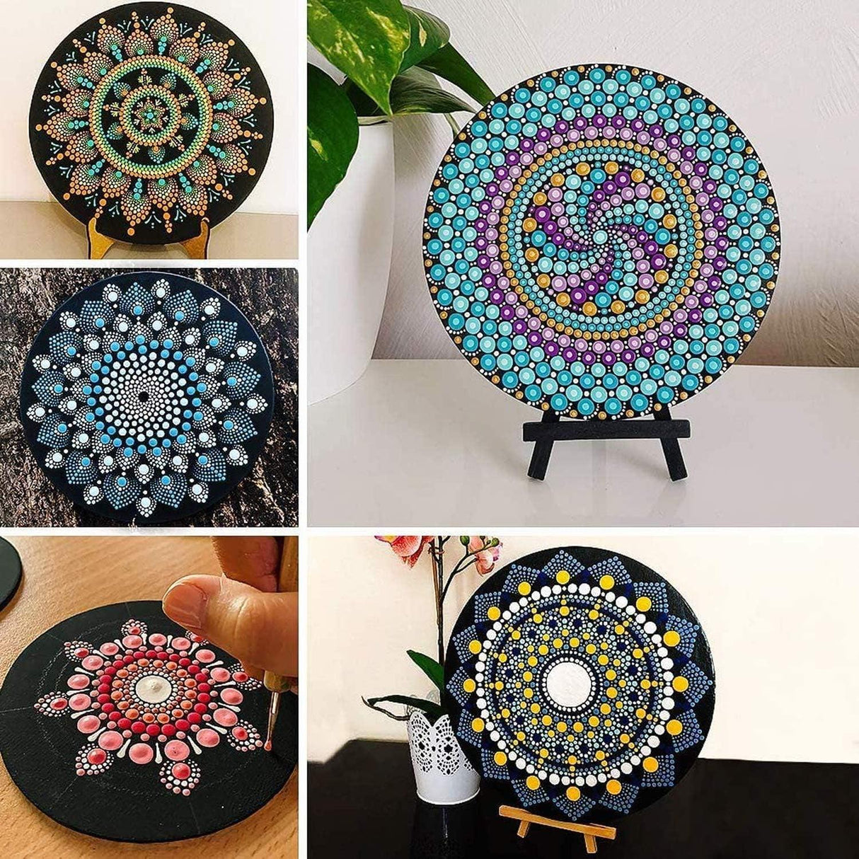 31 Pieces Mandala Dotting Tools Set Professional Supplies Tools Kits, Include Mini Easel, Paint Tray WoodArtSupply