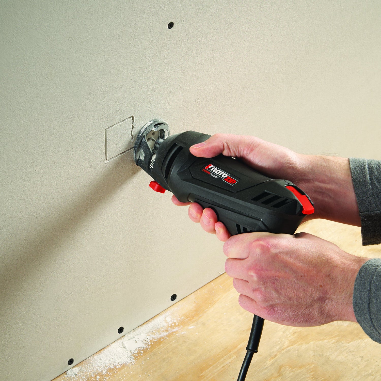 Rotozip SS355-10 5.5 Amp High Performance Spiral Saw Tool Kit with (3) Collects and (2) Bits, Compact & Lightweight - Ideal for Plunge Cuts, Freehand RotoZip