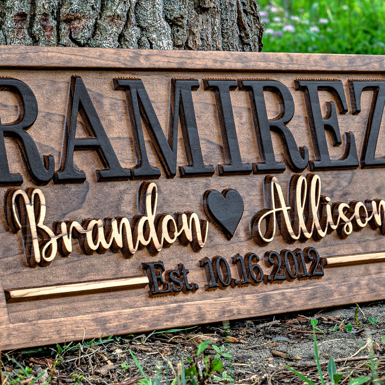 Bridal Shower Gift | Personalized Wedding Gift Last Name Established Sign | Anniversary Gift | Engagement Gifts | Valentines Day Gift | Wood Wedding 3D Woodworker