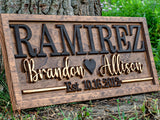 Bridal Shower Gift | Personalized Wedding Gift Last Name Established Sign | Anniversary Gift | Engagement Gifts | Valentines Day Gift | Wood Wedding 3D Woodworker