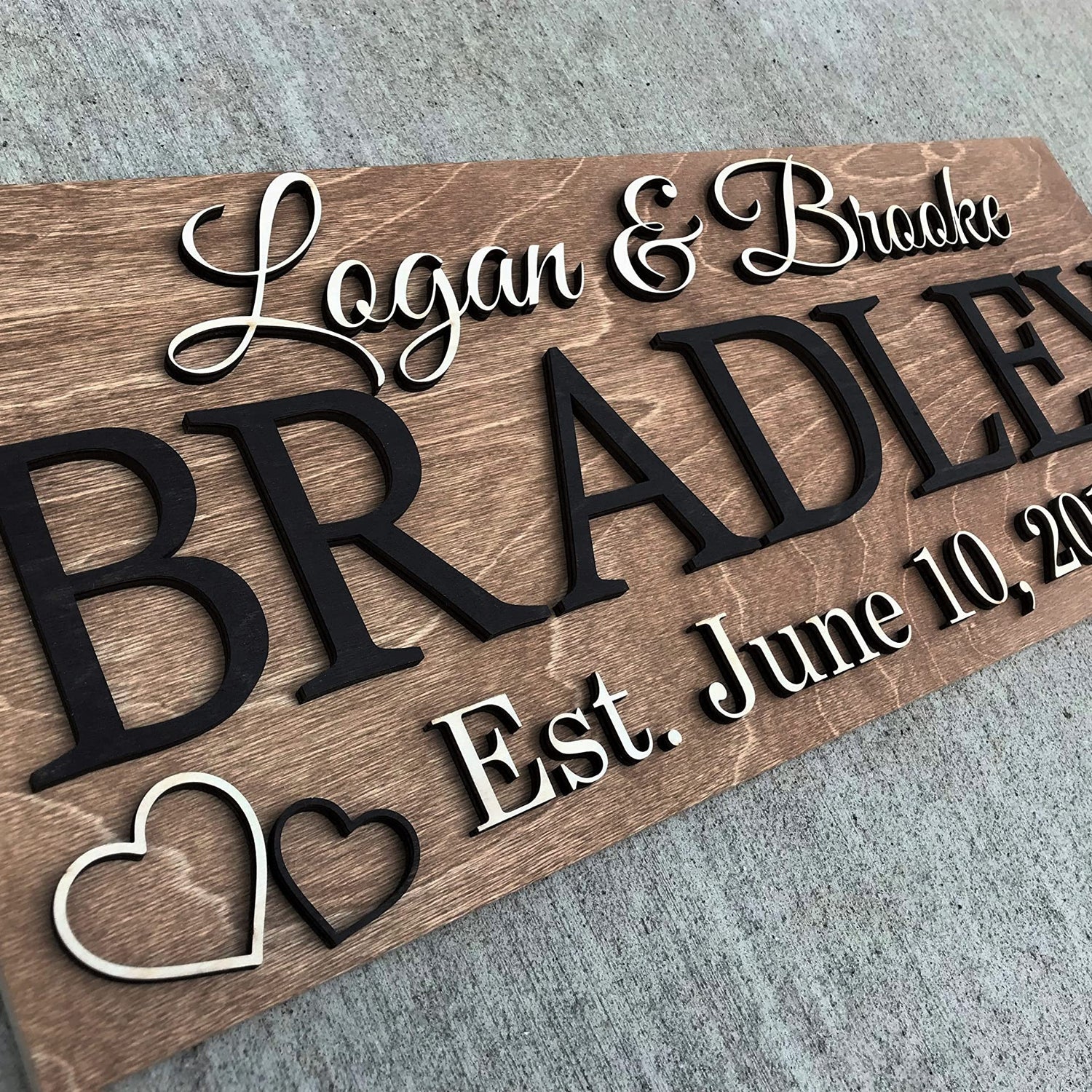 Personalized Wedding Gift | Custom Wood Sign | Wooden Last Name Established Sign | Family Name Sign Wooden Sign | Wooden Sign | Anniversary Gift | Generic