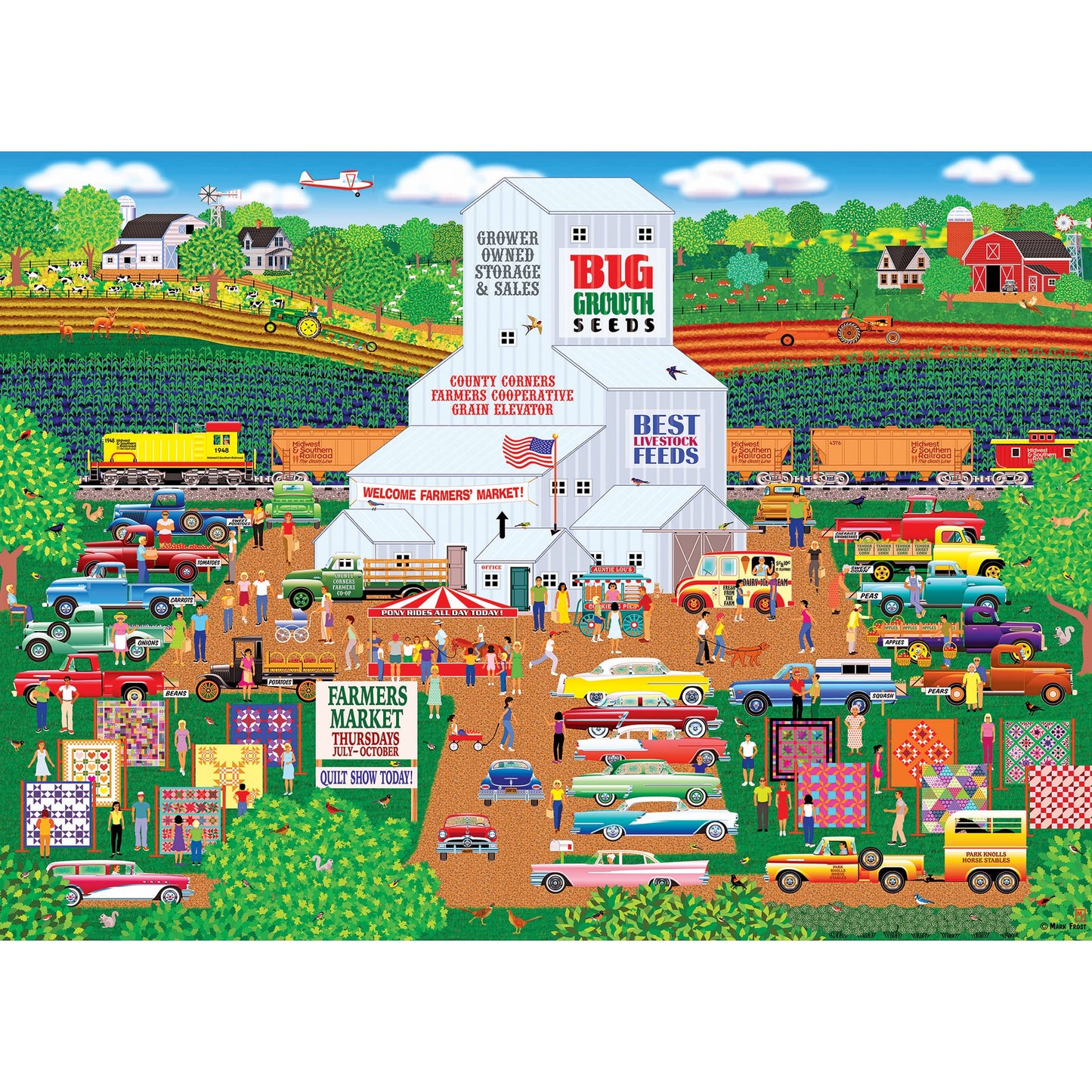 Cra-Z-Art - RoseArt - Home Country - County Corner Farmer's Market - 1000 Piece Jigsaw Puzzle - WoodArtSupply