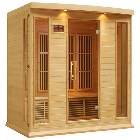 DYNAMIC SAUNAS Maxxus 4 Per Low EMF FAR Infrared Carbon Canadian Hemlock Sauna DYNAMIC SAUNAS