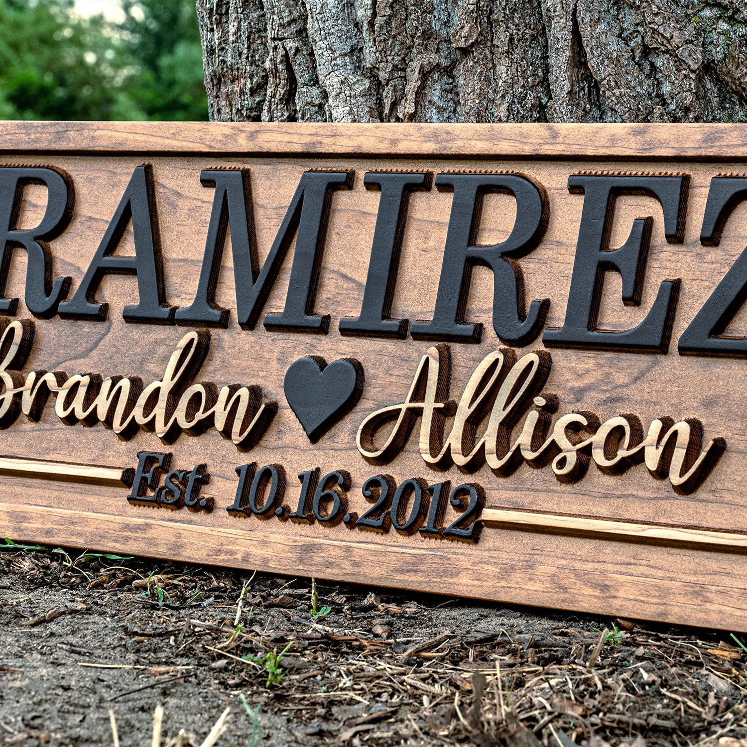 Bridal Shower Gift | Personalized Wedding Gift Last Name Established Sign | Anniversary Gift | Engagement Gifts | Valentines Day Gift | Wood Wedding 3D Woodworker