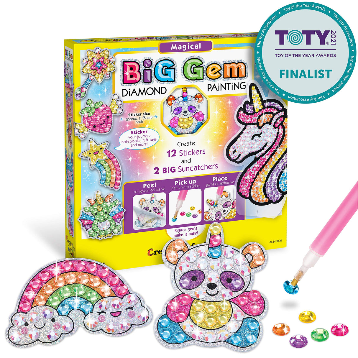 Creativity for Kids Big Gem Diamond Painting Kits: Magical Stickers and Suncatcher DIY Kit - Diamond Art for Kids, Unicorn Gifts for Girls Ages 6-8+ Creativity for Kids