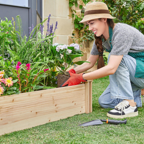 Yaheetech 8×2ft Wooden Horticulture Raised Garden Bed Divisible Elevated Planting Planter Box for Flowers/Vegetables/Herbs in Backyard/Patio Outdoor, Yaheetech