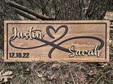 Personalized Heart Wall Decor | Wedding Gift for Couple | Wood Infinity Sign Wedding Date Engagement Anniversary Gift Bridal Shower Gift 3D Woodworker