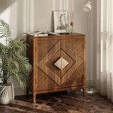 COZAYH Farmhouse Storage Cabinet Accent Sideboard Wood Buffet Cabinet with 2-Door for Living Room, Hallway, Bedroom, Dining Room COZAYH