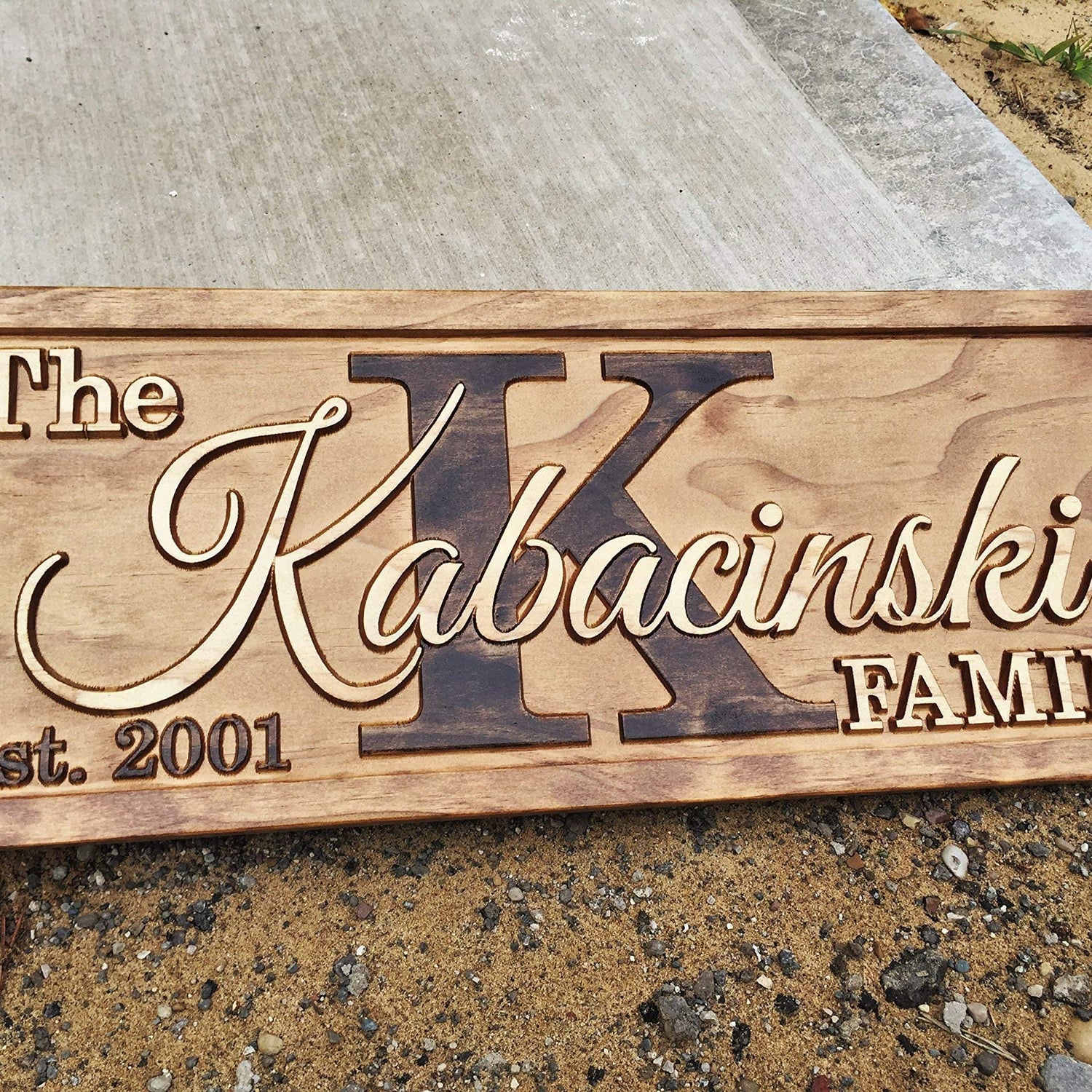 Personalized Family Name Sign Personalized Wedding Gifts Wall Art Rustic Home Decor Custom Carved Wooden Signs Couples 5 Year Anniversary Gift 3D Woodworker