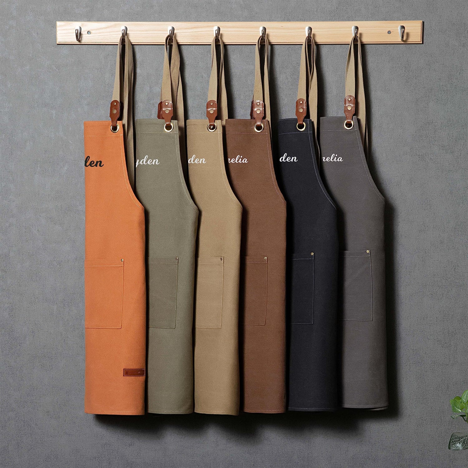 MT WORLD Personalized Chef Apron with Cross Back Straps for Men Women, Cotton Canvas Apron for Artists Painting, Kitchen Cooking Cross Back Apron for MT WORLD