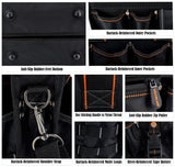 19-POCKETS Tool tote, Tool bag organizer, Electrician tool bag, HVAC tool bag, Tool caddy, Tool bags for electricians, Tool tote bag w/socket WELKINLAND