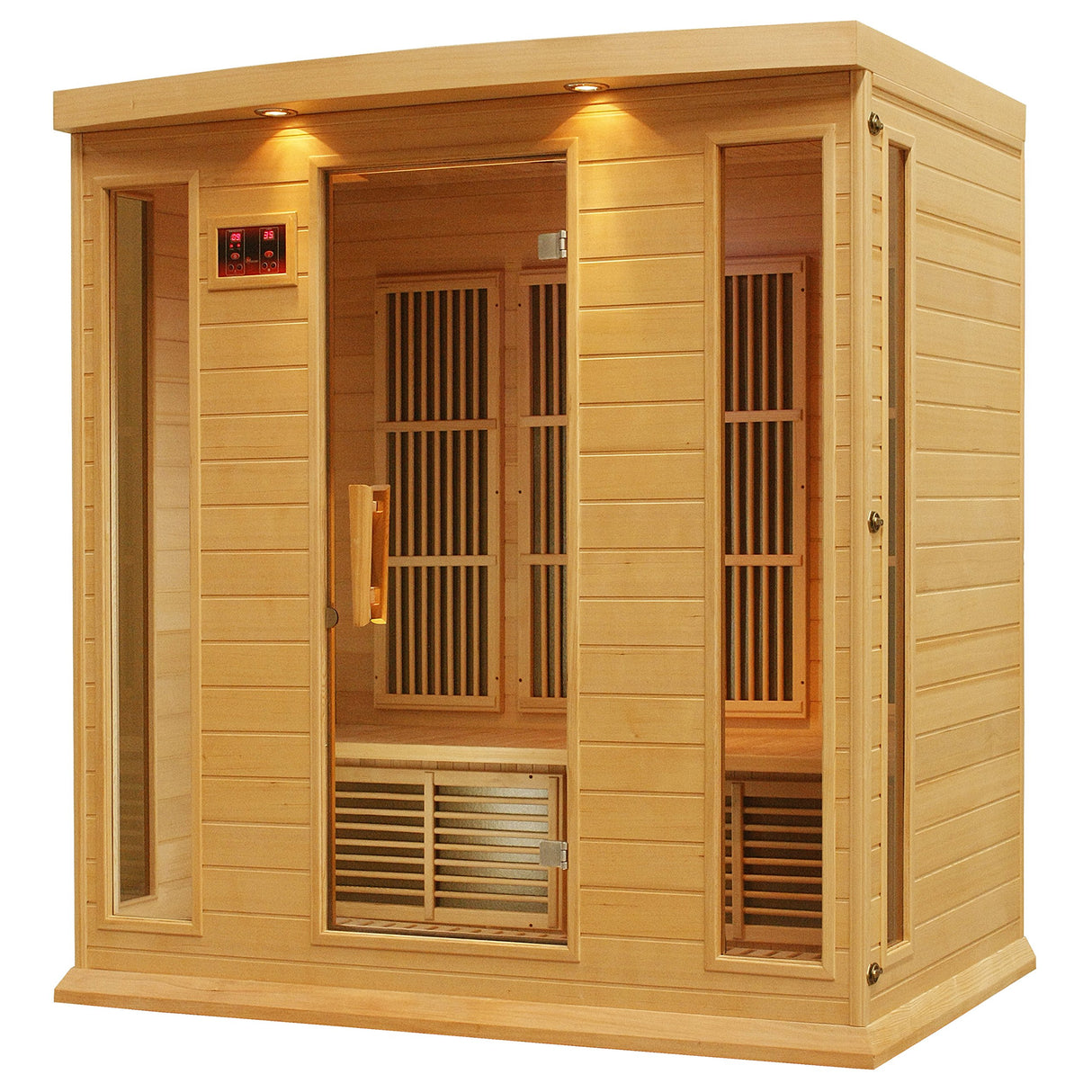 DYNAMIC SAUNAS Maxxus 4 Per Low EMF FAR Infrared Carbon Canadian Hemlock Sauna DYNAMIC SAUNAS