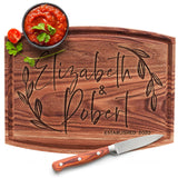 Personalized Cutting Board, 11 Designs, 5 Wood Styles - Housewarming Wedding Gifts for Couple,Personalized Gifts for Mom and Dad, Grandma , Engraved Be Burgundy