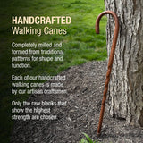 Handcrafted Wood Walking Cane - Made in the USA by Brazos - Twisted Oak Crook Neck Classic - Red Brazos