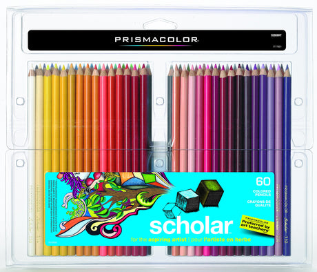 Prismacolor Scholar Colored Pencils, 60 Pack (Color assortment may vary) Prismacolor
