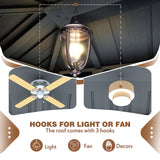 VEIKOU 12 x 20FT Hardtop Gazebo, Wood Grain Aluminum Frame Gazebo w/Double Roof Galvanized Steel, Patio Gazebo Permanent Outdoor Pergolas and Gazebos VEIKOU