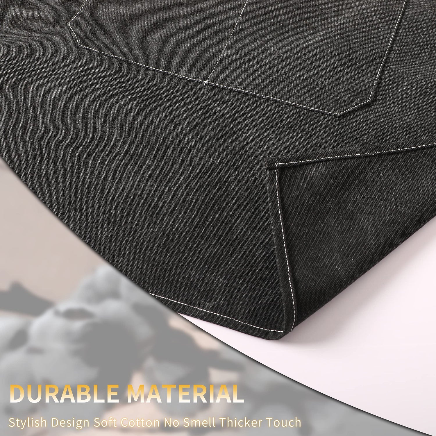 Tosewever 2 Pack Canvas Cross Back Chef Apron for Men Women with Pockets, Cotton Tool Aprons for Cooking Kitchen BBQ Artist (Black, 2 Pack) Tosewever