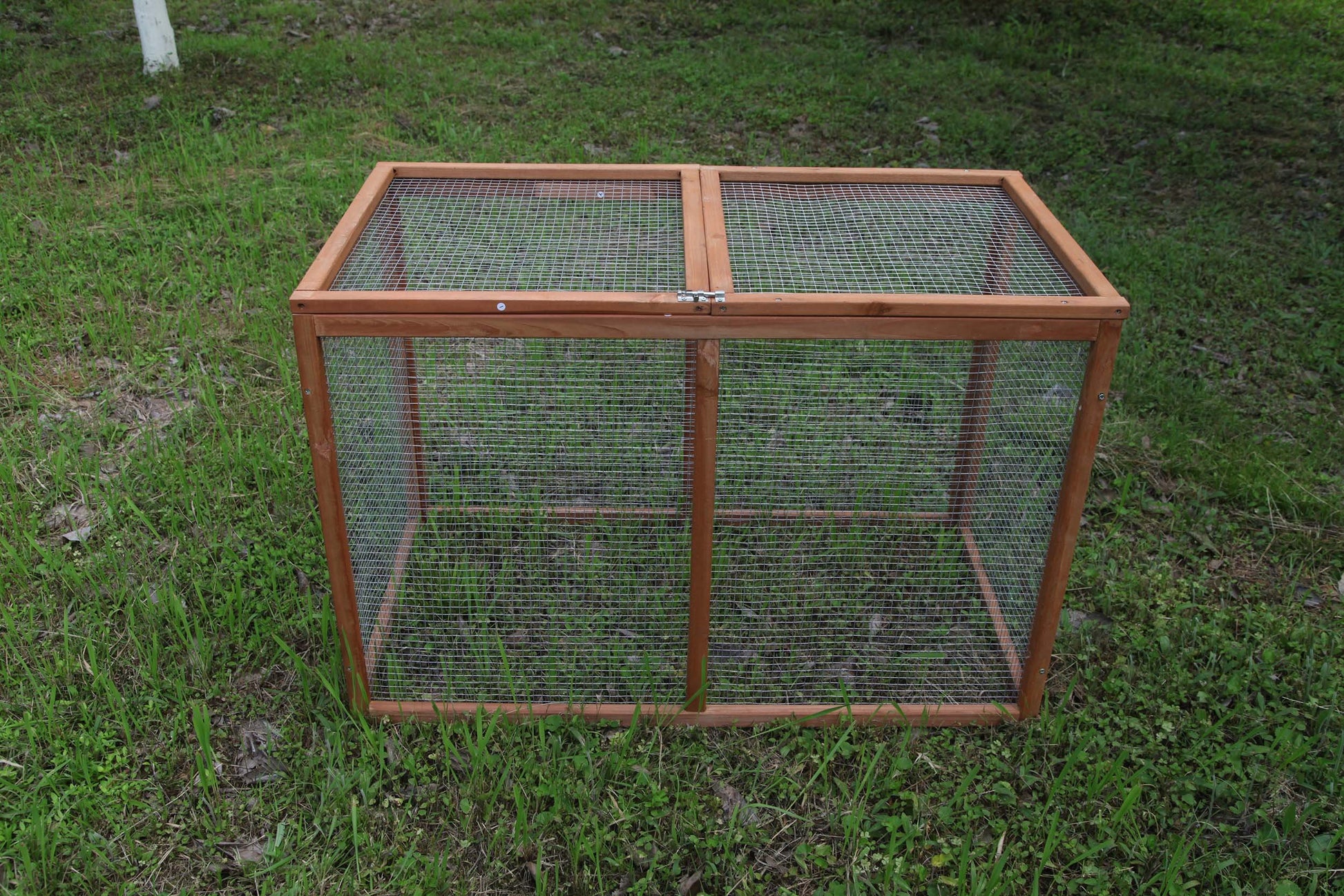 ECOLINEAR Outdoor 40'' Wooden Run Cage Chicken Coop Hen House Poultry Pet Hutch Garden Backyard (Run Cage) - WoodArtSupply