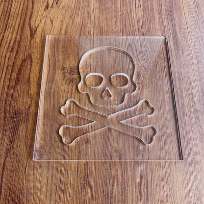 Skull Router Template, Clear Acrylic Template, Woodworking Router Template