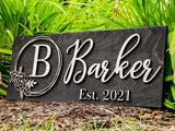 Personalized Wedding Gift | Custom Wood Sign | Wooden Last Name Established Sign | Family Name Sign Wooden Sign | Bridal Shower Gift | Anniversary Laser Woodworker