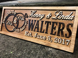 Mr and Mrs Sign | Wood Wedding Gift | Wooden Bridal Shower Gift | Custom Engagement Sign | Established Marriage Decor | Personalized Couple Gift | 3D Woodworker