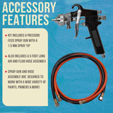 TCP Global 2 Quart Paint Pressure Pot with Spray Gun and 5 Foot Air and Fluid Hose Assembly TCP Global
