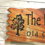 Custom Cabin sign Personalized Outdoor Wooden Carved Last Name Camping Sign Oak Trees Benchmark Signs And Gifts