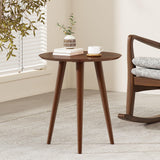 GDFStudio Evangeline Finished Wood End Table w/Faux Wood Overlay (Natural Walnut) GDFStudio