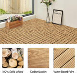 Yaheetech Patio Tiles Wooden Interlocking Deck Tiles 27PCS Garden Floor 12"x12"Indoor Outdoor Composite Decking for Porch Poolside Balcony Backyard1 Yaheetech