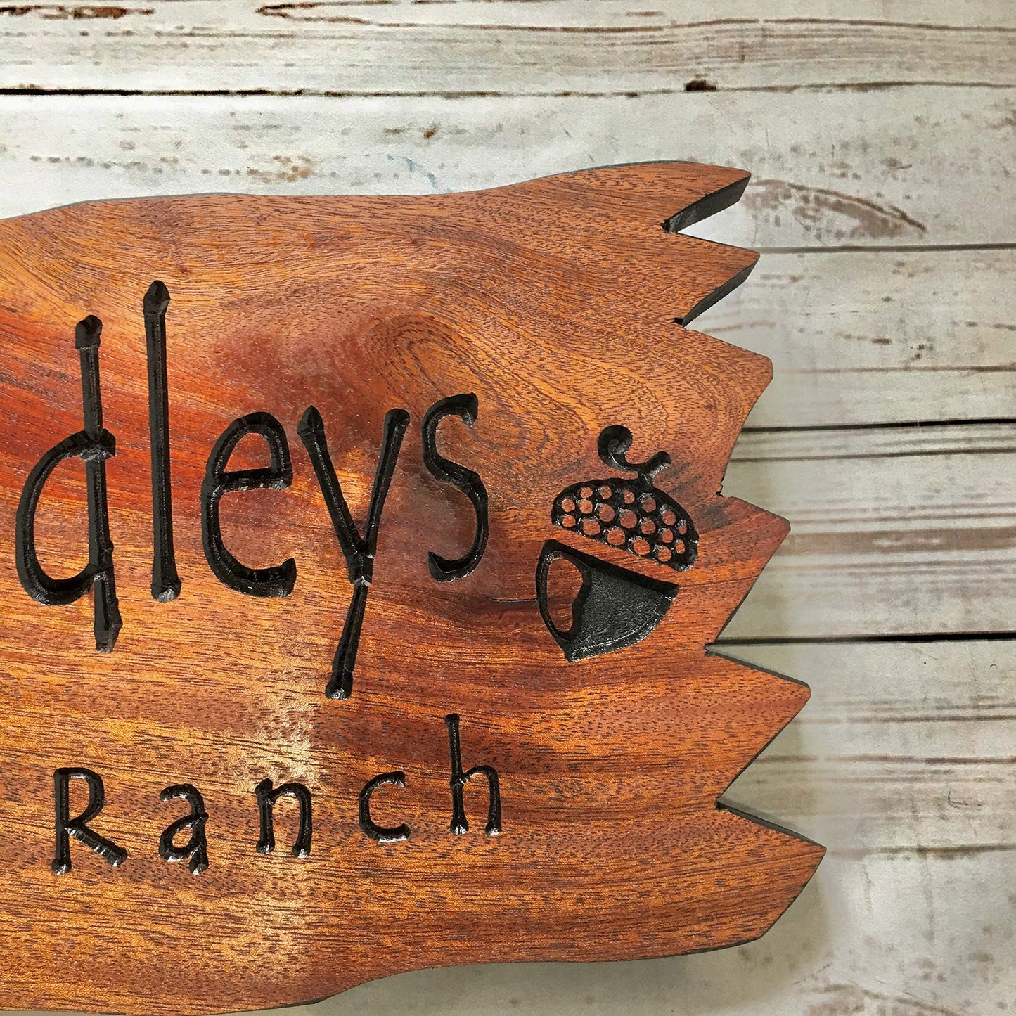 Custom Cabin sign Personalized Outdoor Wooden Carved Last Name Camping Sign Oak Trees - WoodArtSupply