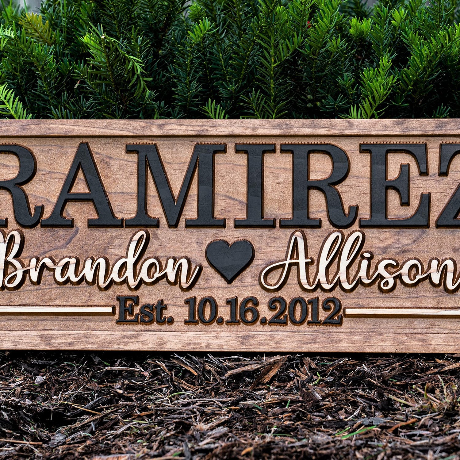 Bridal Shower Gift | Personalized Wedding Gift Last Name Established Sign | Anniversary Gift | Engagement Gifts | Valentines Day Gift | Wood Wedding 3D Woodworker