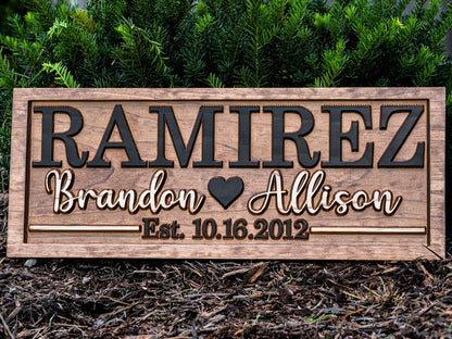 Bridal Shower Gift | Personalized Wedding Gift Last Name Established Sign | Anniversary Gift | Engagement Gifts | Valentines Day Gift | Wood Wedding