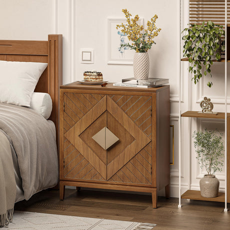 COZAYH Farmhouse Storage Cabinet Accent Sideboard Wood Buffet Cabinet with 2-Door for Living Room, Hallway, Bedroom, Dining Room COZAYH
