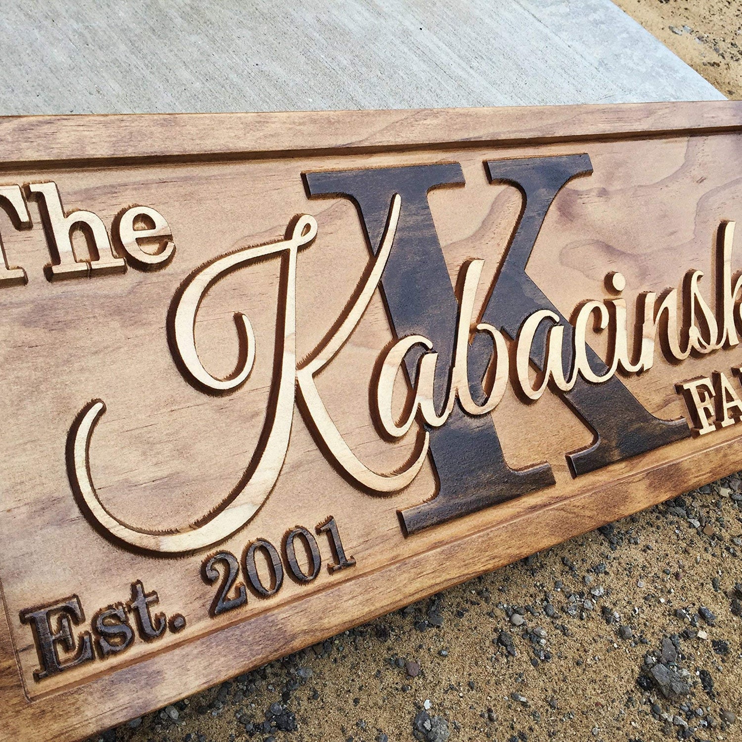 Personalized Family Name Sign Personalized Wedding Gifts Wall Art Rustic Home Decor Custom Carved Wooden Signs Couples 5 Year Anniversary Gift 3D Woodworker