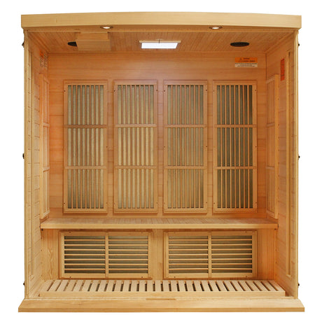 DYNAMIC SAUNAS Maxxus 4 Per Low EMF FAR Infrared Carbon Canadian Hemlock Sauna DYNAMIC SAUNAS