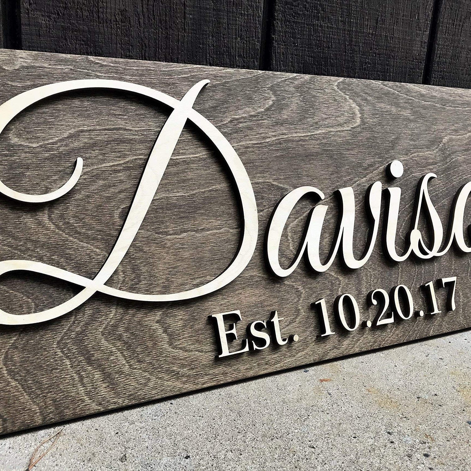 Custom Wood Sign Personalized Wedding Gift Wood Wall Art Personalized Sign Last Name Sign Established Sign Wooden Signs Bridal Shower Gift 3D Woodworker