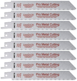 6-Inch Thick Metal Cutting Reciprocating Saw Blades (18 TPI) Made of Long Lasting Bi-Metal (HSS Teeth Bonded to HCS Body) - 8 Pack - Caliastro Caliastro