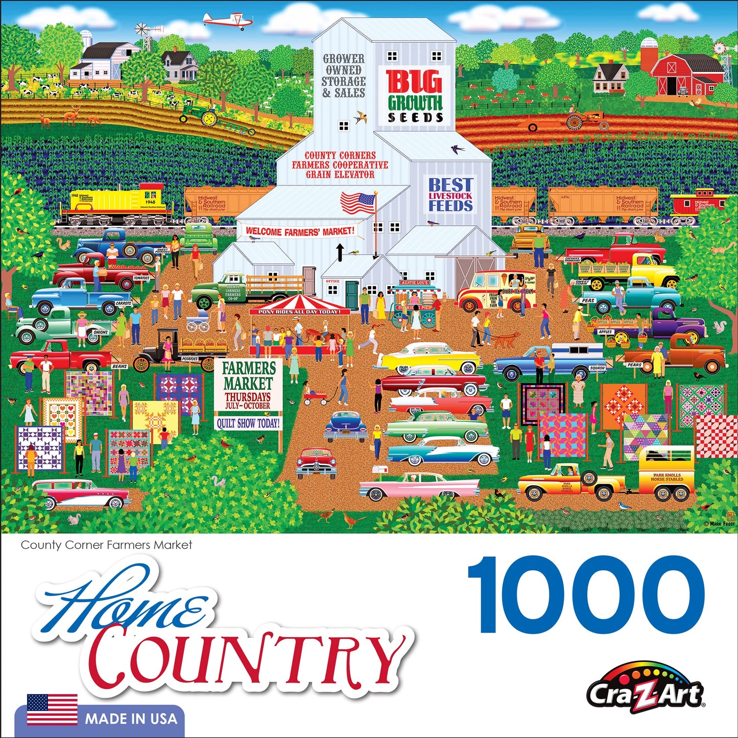 Cra-Z-Art - RoseArt - Home Country - County Corner Farmer's Market - 1000 Piece Jigsaw Puzzle - WoodArtSupply