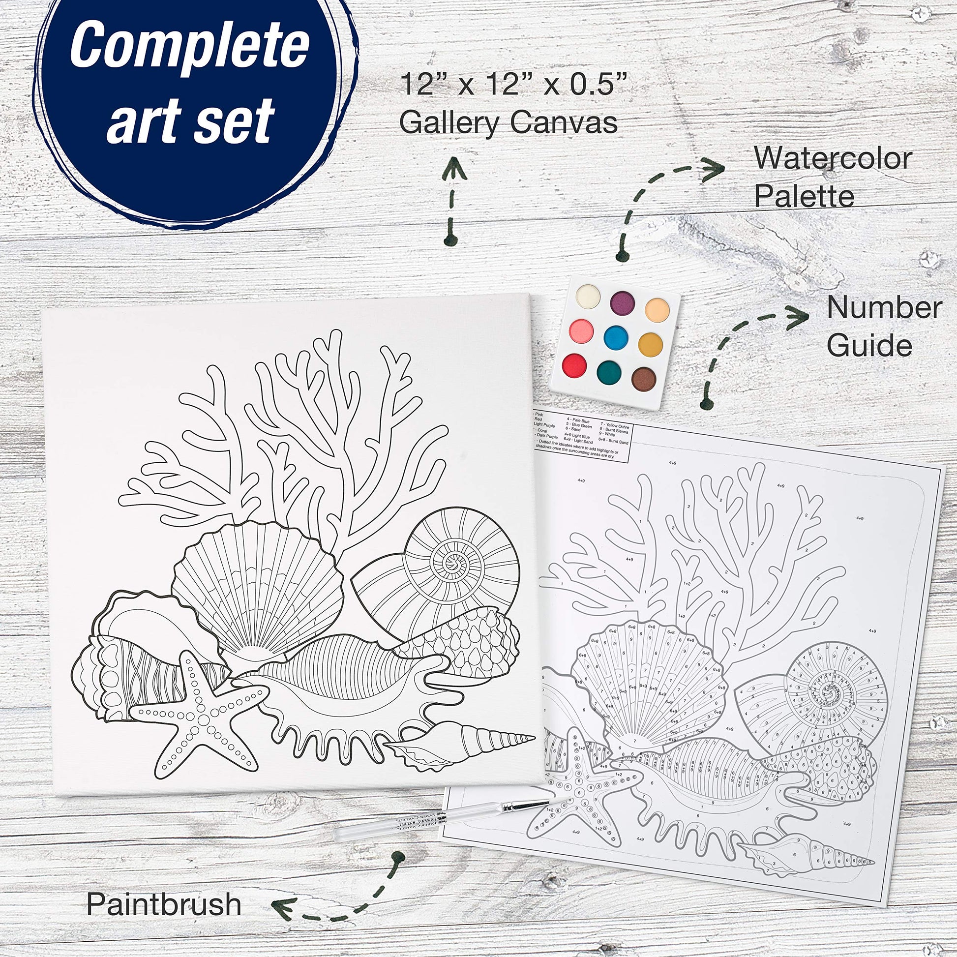 Faber-Castell Paint By Number Peace Kit - Watercolor Paint by