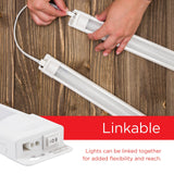 UltraPro 18 inch Plug-in Linkable Under Cabinet Lights, High/Low/Off, Warm White Light (2700K), LED Under Cabinet Lighting, Under Counter Lights for UltraPro