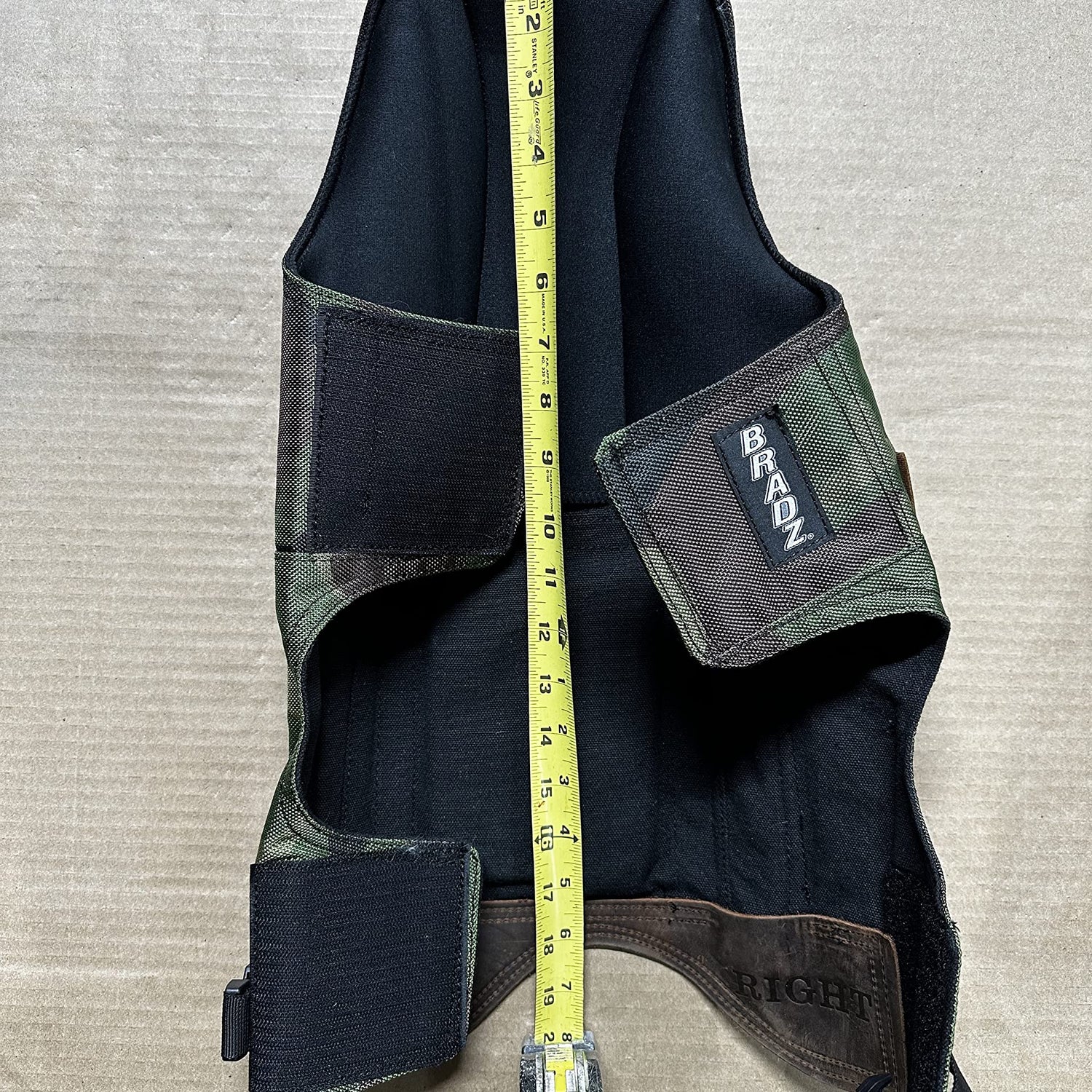 bradz Self-Supporting Knee Pads with built in tool pouches and replacable kneecaps offer open behind the knee all day comfort (5012 Medium, Camo) bradz