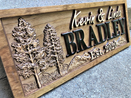 Custom Cabin Sign | Personalized Wood Sign | Cabin Decor | Mountain Decor | Man Cave Sign | Lake House Decor | Rustic Wood Sign | 3D Sign | Cottage 3D Woodworker