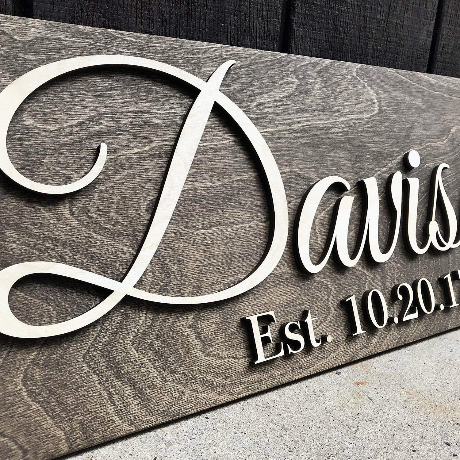 Custom Wood Sign Personalized Wedding Gift Wood Wall Art Personalized Sign Last Name Sign Established Sign Wooden Signs Bridal Shower Gift 3D Woodworker