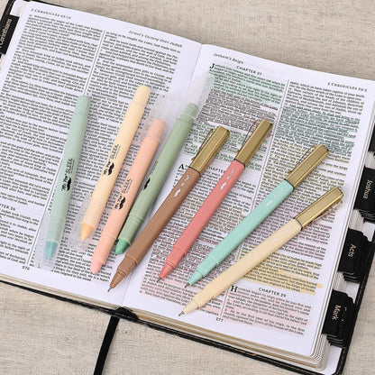 Mr. Pen- Aesthetic Gel Highlighters and Pens No Bleed, 12 Pack, Pastel Colors Bible Highlighters and Pens No Bleed, Bible Pens No Bleed Through,