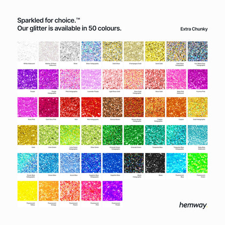 Hemway Polyurethane & Epoxy Resin Glitter 100g / 3.5oz Metallic Crystal Flake Additive for Flooring Jewelry Tumblers Glass Pigment - Extra Chunky Hemway
