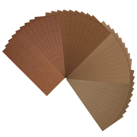 KAKURI Sandpaper Assortment for Wood 80/150/240/400 Grit, Japanese Woodworking Sand Paper Variety Pack Bulk 36 Sheets 9 x 3.6 inches, Made in Japan KAKURI