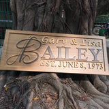 ADVPRO Personalized Custom Made Solid Pine Wood rustic home sign décor - wedding, anniversary, housewarming - fully customized with First/Last/Family AdvPro