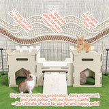 H1M9LX Extra Large Bunny Castle Toys Climbing Tower with Tunnel Hideout for Indoor Rabbits Ventilated Sturdy Enrichment Toys Habitat H1M9LX