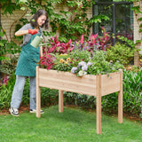 Yaheetech 2pcs Raised Garden Bed 48x24x30in Elevated Wooden Horticulture Planter Box with Legs Standing Growing Bed for Yaheetech