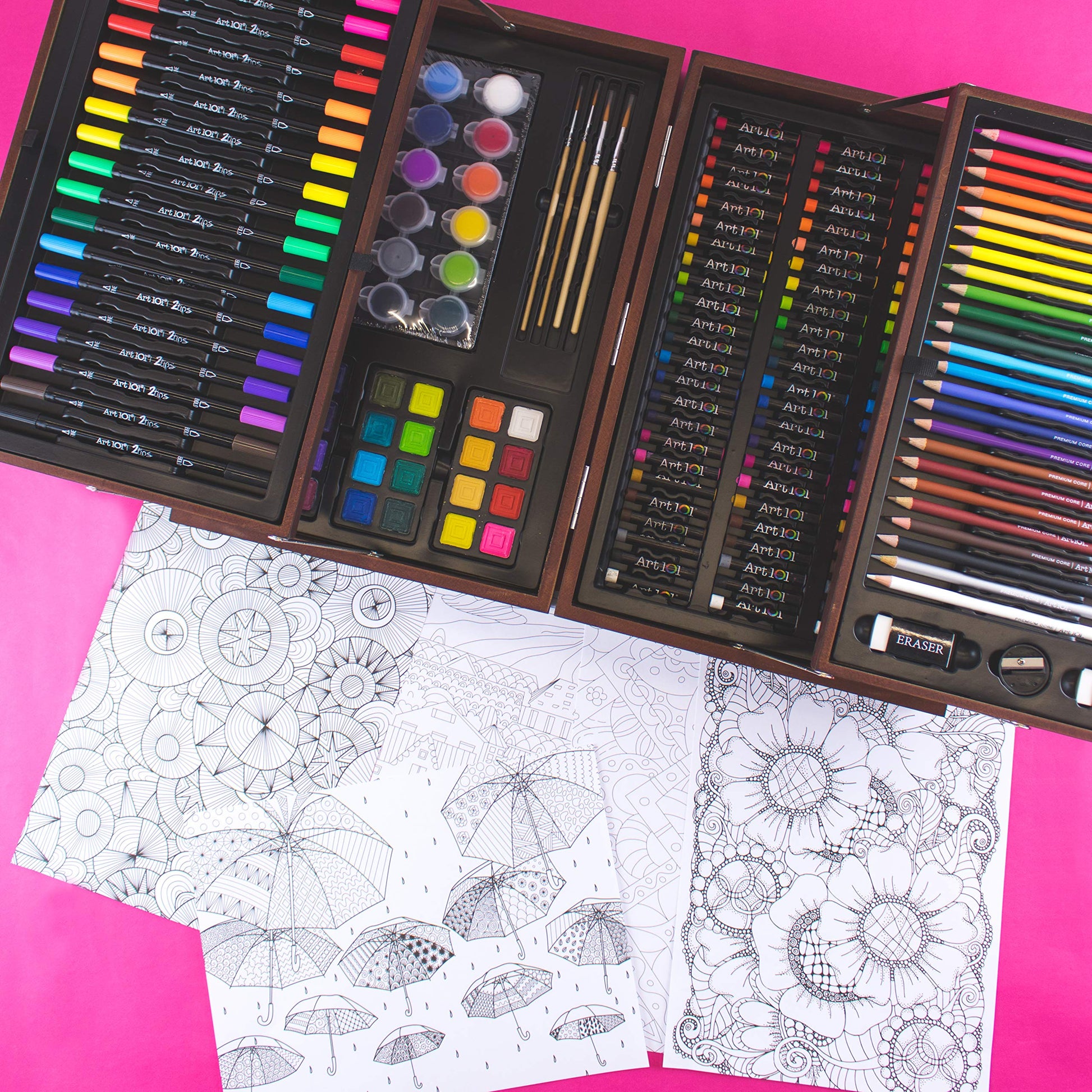 Art 101 Deluxe Art Set, Assorted Colors, 215 Pieces (53215)